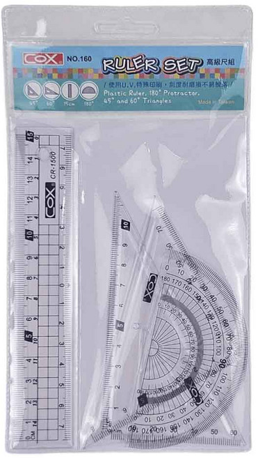 【COX 三燕】NO.160 三角板尺組, 15cm｜NO.160, 1套