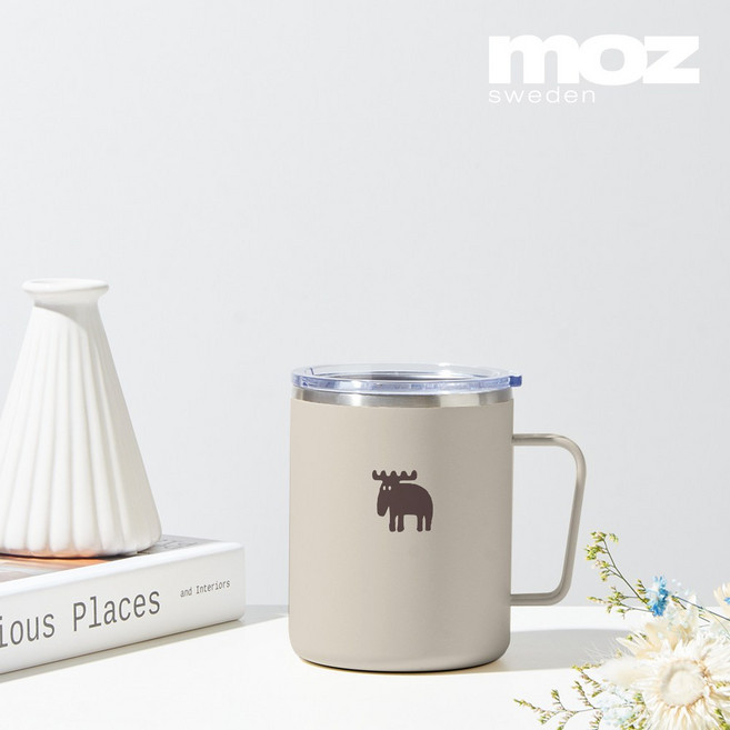 MOZ 스웨덴 포스코 316 스텐 진공 머그컵 스텐머그컵 보온머그컵 보온컵, 오트밀베이지, 360ml, 1개