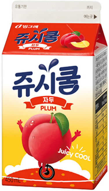 빙그레 쥬시쿨 자두 450ml 28개