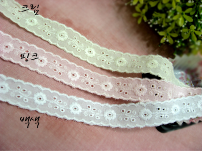 릴리패브릭 면레이스줄기양면테이프 (501121), 핑크, 1개