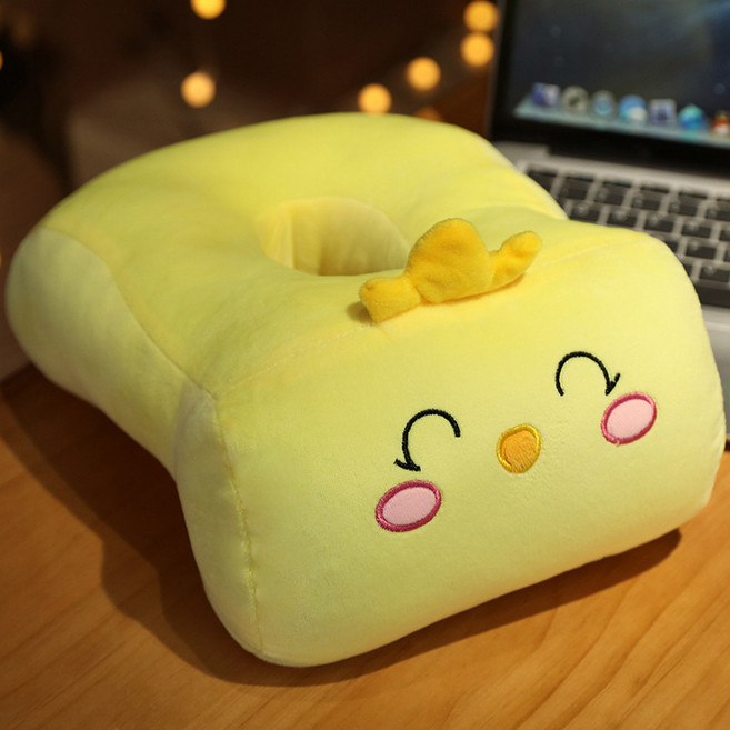 YCX위안 첸신 낮잠 쿠션 책상 낮잠쿠션 책상 쿠션, 크리스탈 벨벳, 병아리