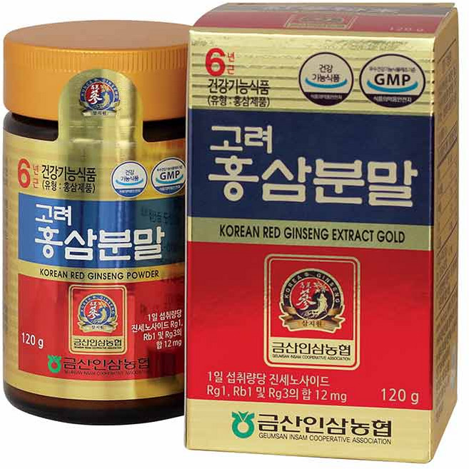 [금산인삼농협 삼지원] 6년근 고려 홍삼분말 120g 건강기능식품