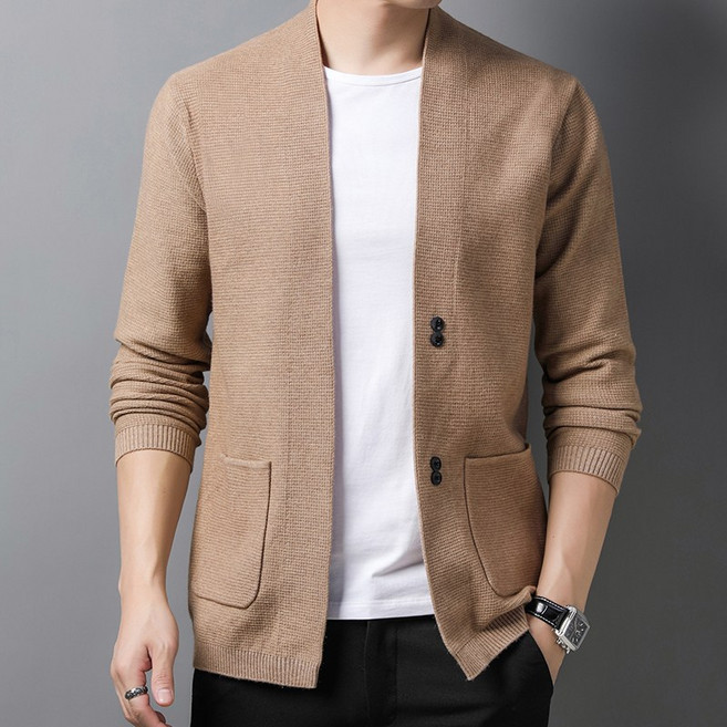 봄가을 남성 니트 가디건 루즈핏 캐주얼 긴팔 아우터 DX-7725