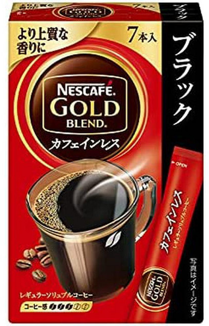 Nestlé Japan 일본직구 네스카페 골드 블렌드 카페인 없는 스틱 블랙 6 x 7P 박스 세트, 사이즈