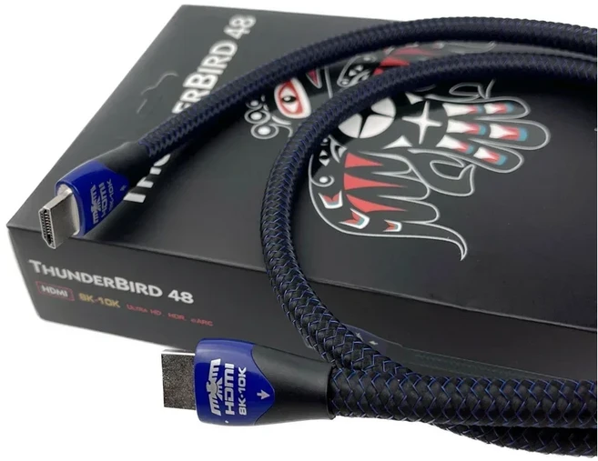 ThunderBird 고속 2.1 오디오 비디오 HDMI 케이블 10% 실버 구리 eARC HD AV TV 48Gbps 8K 10K, 05 0.75m, 01 HDMI Cable with Box