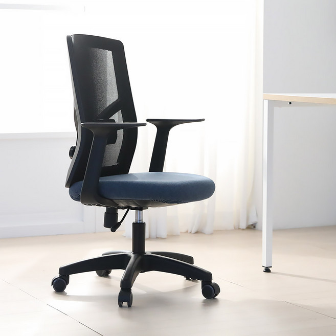 린백토리 사무실 공부 학생 허리 편한 컴퓨터 책상 메쉬의자 LTT10ML, 블랙 바디_블루