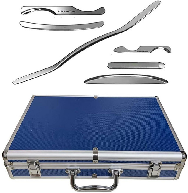 AnTiexi IASTM Tool Set (6-Piece) gua sha Stainless Steel Muscle Scraper fascial Release deep Soft, AnTiexi IASTM Tool Set (6-Piec