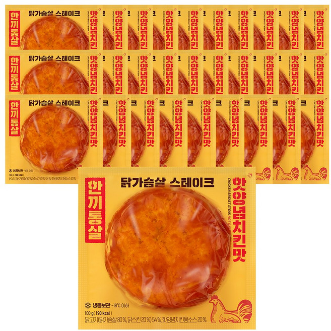 한끼통살 닭가슴살 스테이크 양념치킨맛 30개입, 30개, 100g