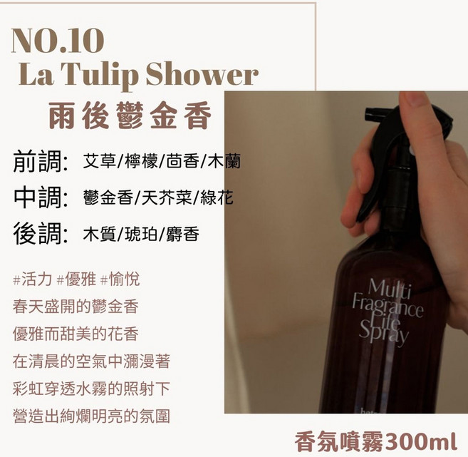庶務客 hetras 頂級香氛擴香 鬱金香書店香氛 持久散香 提升居家品味, 1件, 噴霧300ml-雨後鬱金香 一罐, 300ml