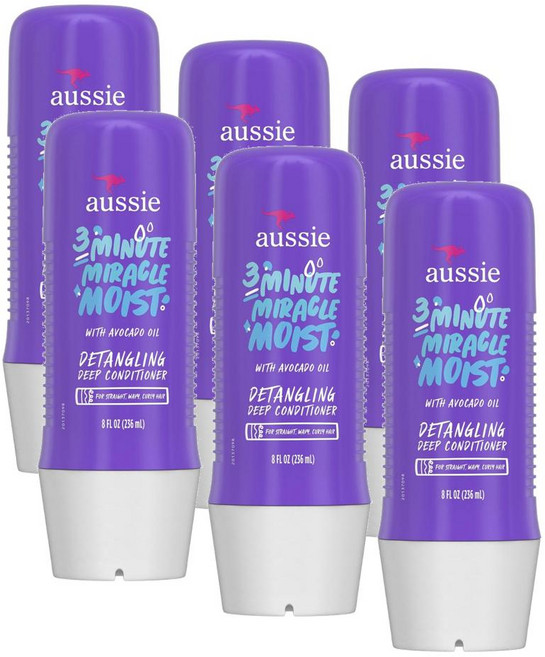 오지 3분 미라클 모이스트 딥 컨디셔너 Aussie 3 Minute Miracle Moist Deep Conditioner, 6개, 237ml