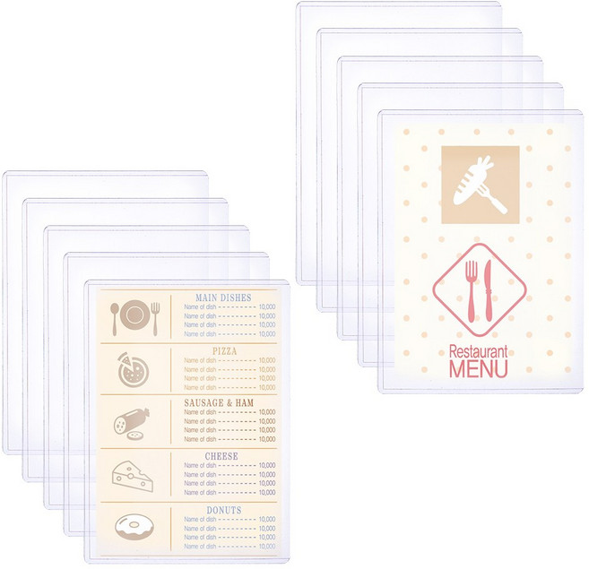 PVC ID 카드 홀더 투명 가로형, 투명 A5