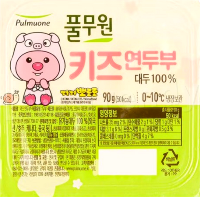 풀무원 뽀로로 키즈 연두부, 90g, 4개