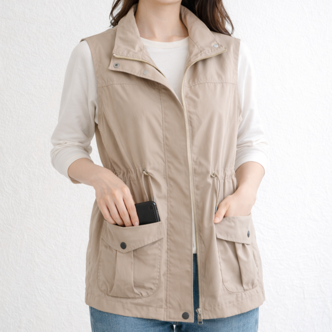 봄조끼 60대엄마옷 50대미시옷 바람막이 빅사이즈 할머니 간절기 중년여성