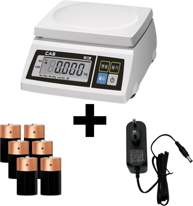카스전자저울 SW-1S 시리즈 2kg 5kg 10kg 20kg 30kg 정품 아답터 포함, 1개, 10kg (5g 단위) 정품아답터 포함