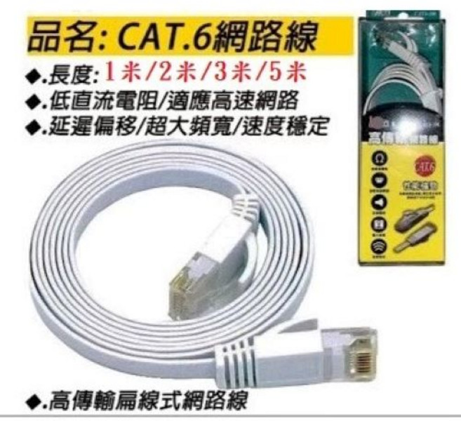 台灣廠商監製 CAT6高速網路線, 1個, 2米