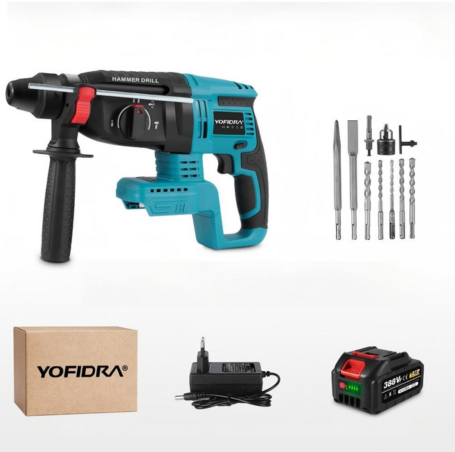 브러시리스 초고출력 전동 해머드릴 콘크리트 함마드릴 뿌레카 쁘레카 파괴드릴, 2세트