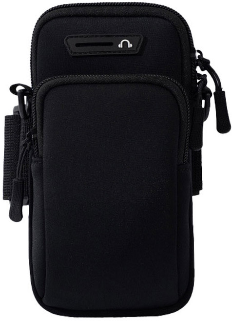 스포츠 러닝 투웨이 암밴드 크로스 백, 1개, 블랙