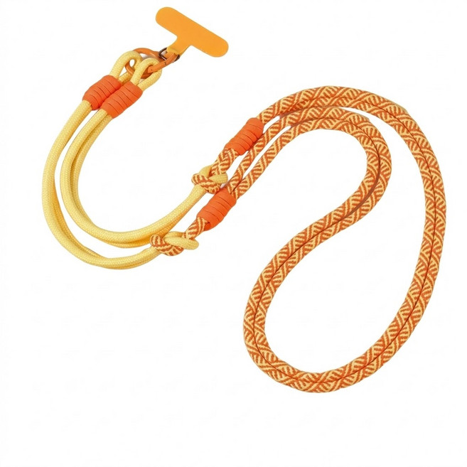 데일리 핸드폰 목줄 목걸이 스트랩 손이 편해지는 휴대폰 걸이, 오렌지옐로우, 1개