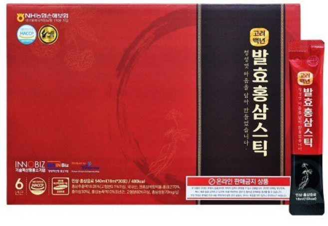 더존건강 고려백년 발효홍삼스틱 18ml x 30포 홍삼 농축 진액 가족 직원 명절 선물, 1개, 1정