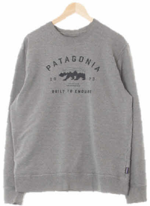2348 PATAGONlA 차콜 백곰프린팅 면혼방 레귤러핏맨투맨 [M]
