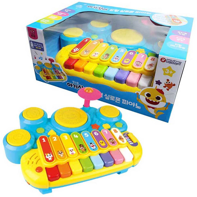 아기상어실로폰피아노 장난감 선물 어린이피아노, 1개