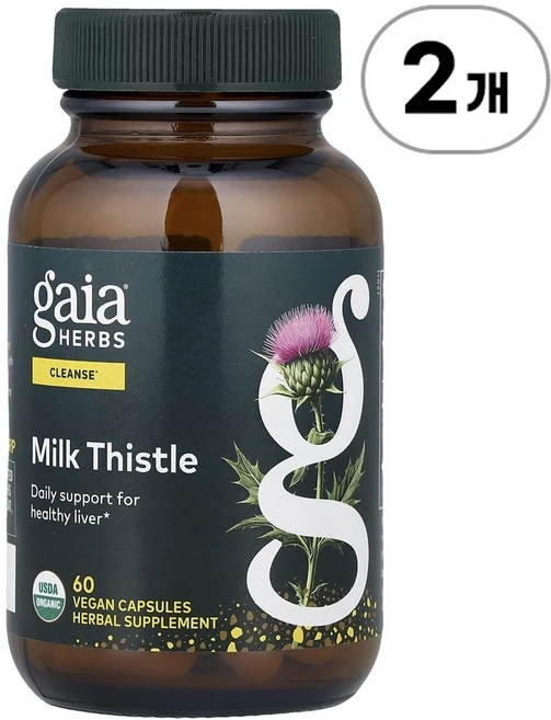 가이아 허브 밀크씨슬 250mg Gaia Herbs Milk Thistle 250 mg 60정, 2개 - 쿠팡