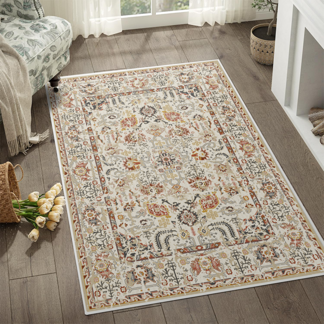 노르딕 스타일 보헤미안 카펫 매트 벨벳 소재 세탁기 가능 쉽게 관리 무흔적 접기 미끄럼방지 현관 거실 복도 대형 카펫 미니 카펫 긴 카펫 레트로 꽃 패턴 빨간색 노란색 조합