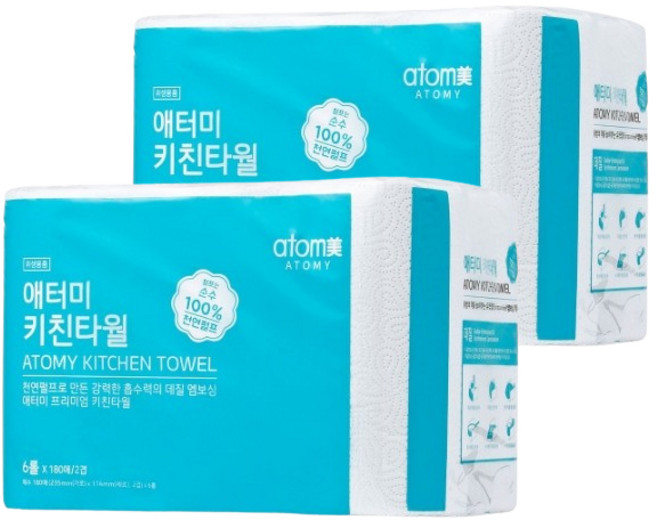 애터미 키친타올 180매X12롤, 180매, 12개