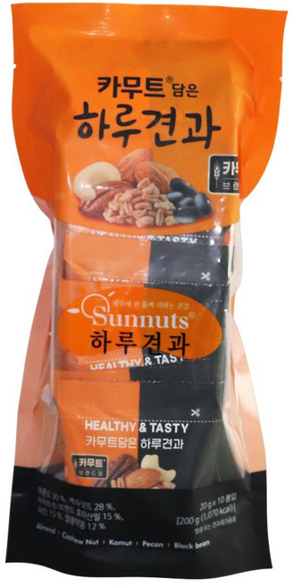 푸드올마켓_ 선명 카무트담은 하루견과 200g (20g x 10ea), 1개