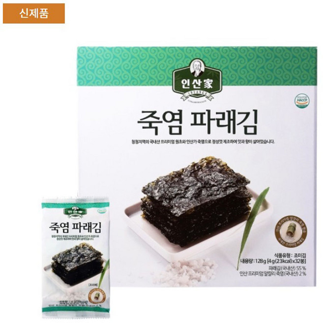 인산가 인산가 죽염 파래김 1상자 4gx 32개, 1개, 기본, 128g