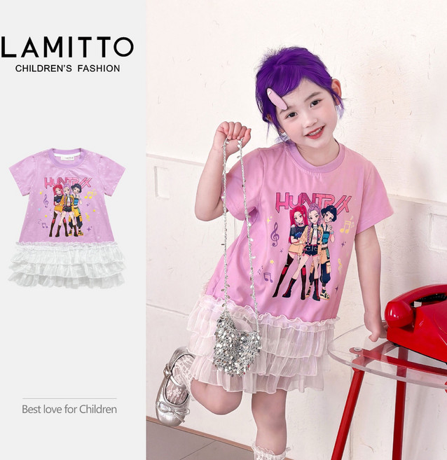 라움리에 여아 케이팝데몬헌터스 케데헌 프릴 예쁜 공주 옷 원피스