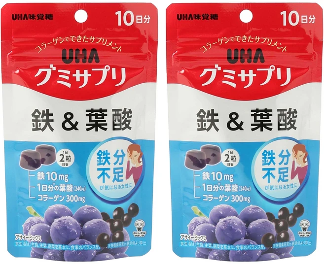 유하미카쿠토 구미 영양제 철 앤 엽산 아사이믹스, 2개, 20정 - 쿠팡