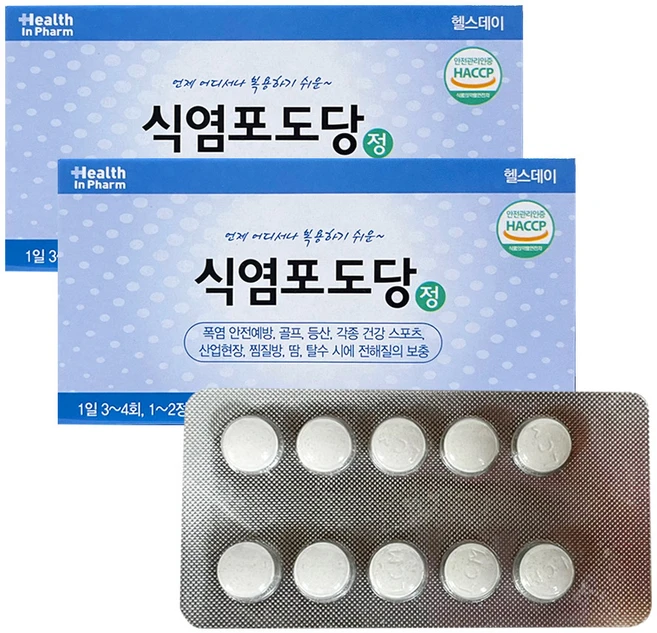 엘시엠제약 헬스데이 식염포도당정, 2개, 60정 - 쿠팡