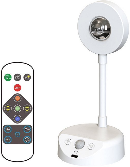 HK sell 샤인빛 핀조명 마그네틱 충전식 리모컨 센서등, 화이트