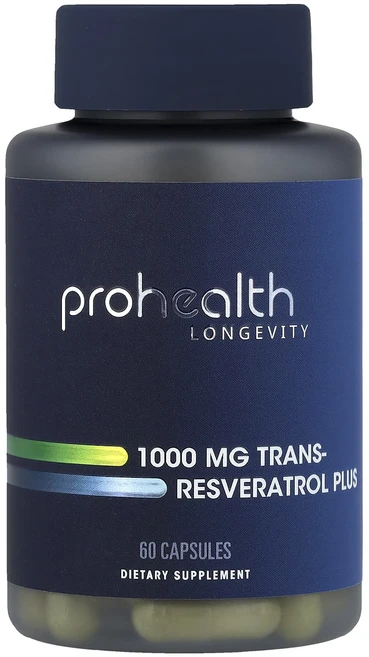 ProHealth Longevity 트랜스-레스베라트롤 플러스 1000mg 캡슐 60정(캡슐당 500mg), ProHealthLongevity트랜스레스베라트롤플러스, 1개, 60정 - 쿠팡
