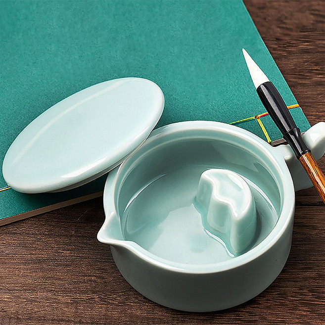 삼석당 서예 캘리그라피 도자기 먹물통, 1개, 진청