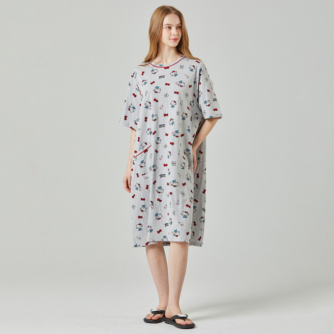 헬로키티 여성잠옷 그레이 다이마루 산리오 밀크키티 홈웨어