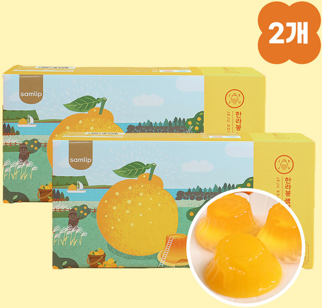 [2개묶음]제주 한라봉 젤리뽀 제주도기념품 제리뽀 푸딩 젤리, 1세트, 1.92kg