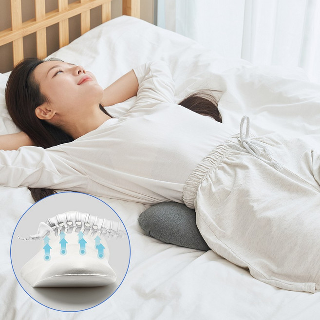 [슬룸 정품] 슬룸 허리베개 디스크 기능성 8포인트 지압 공법 요추 인체공학 메모리폼 베개, DARK GRAY, 1개