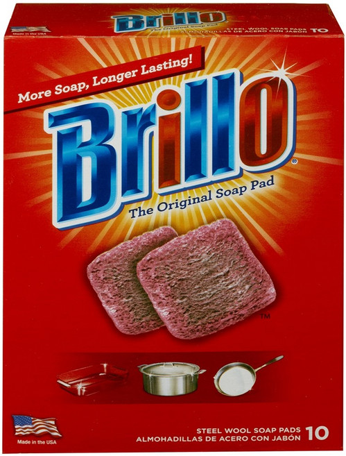 브릴로 스틸 울 솝 패드 수세미 10개입. Brillo Steel Wool Soap Pads 10ct, 1개, 10개
