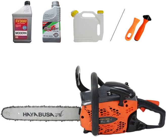 하야부사 16인치 엔진톱 H4600 가벼운 체인톱 41cc EZ스타트 일산캬브레다 기계톱 엔진오일 체인오일 포함, 1개