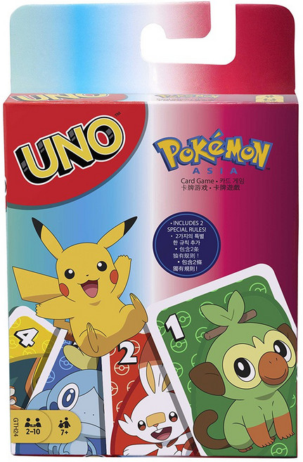Mattel UNO 精靈寶可夢 遊戲卡, 1個, UNO 精靈寶可夢+中卡盒,升級超厚牌套