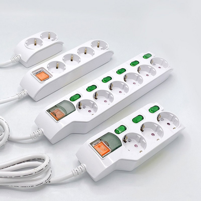 일신전기 일반 접지형 메인 개별 스위치형 멀티코드 멀티탭 1구 2구 3구 4구 5구 6구, C-3)통합절전형 4구, 5m, 1개