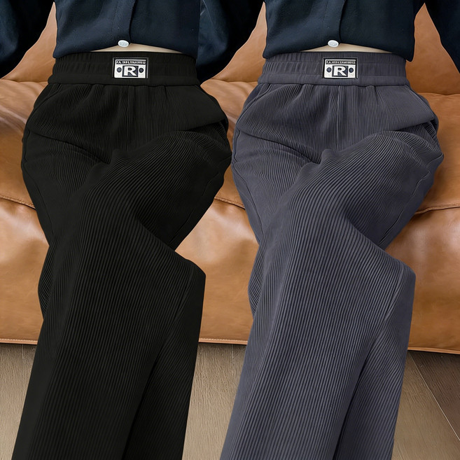 ROYALBELLE 2장묶음 여성 코듀로이 루즈핏 와이드 데일리 스트레이트 바지 K0120129