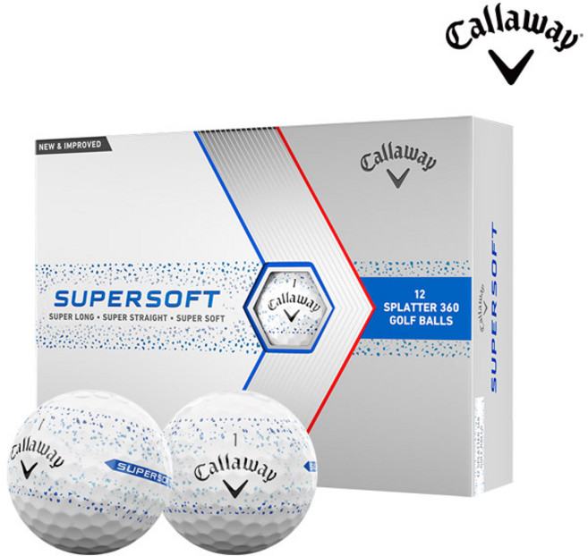 캘러웨이 슈퍼 소프트 360 스플래터 2피스 골프공, 블루, 12개입, 1박스