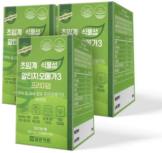 일양약품 식물성 초임계 알티지 오메가3, 25.8g, 3개