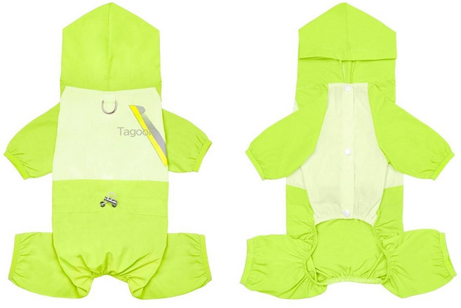 리리치온 강아지 해충 방지 옷 봄 여름 바람막이 야외 활동복 자외선 차단 방충 진드기 윈드브레이커, L (4.5-6.5kg), 녹색