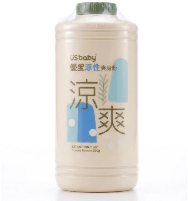 usbaby 優生 涼性爽身粉 植萃淨護, 300g, 1個