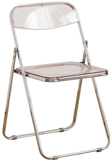 MANTU 다용도 실내외 겸용 접이식 의자, 1개, 클리어 핑크