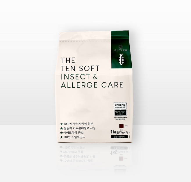 버틀러 강아지 더텐 3개월령 이상 소프트사료, 피부/피모+알러지, 1kg, 1개